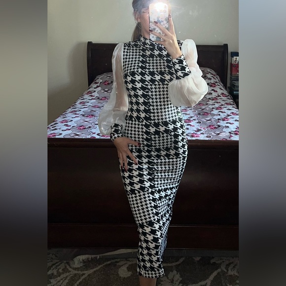 Black and white checkered dress - Picture 3 of 5